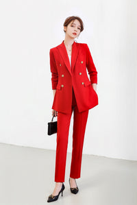 219 Double-breasted suit set, elegant and goddess-like