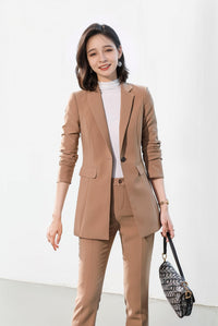 128 Fashionable commuter style, slimming small suit set