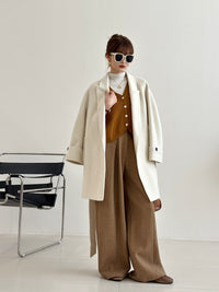 Premium Grey Wool Long Coat