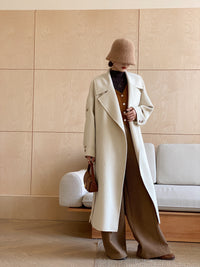Minimalist Long Wool Coat for Women
