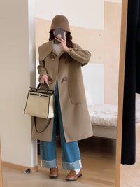 British Style Long Wool Coat