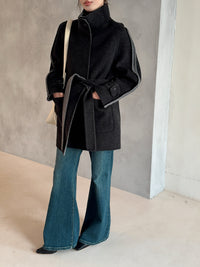 Thick Warm Mid-Length Wool Coat